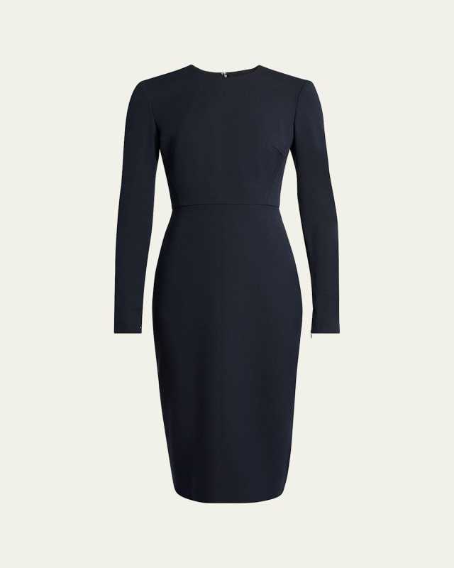 Bodycon Bi-Stretch Crepe Midi Dress